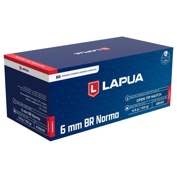 Lapua Cartus 6 mm B.R. Norma / 6.8 g (105 gr) Scenar-L