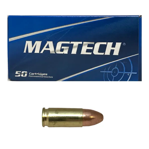 Cartuse Magtech 9x19 mm Luger FMJ, 124 gr (8,04 g) – 50 buc/cutie