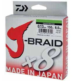 XX FIR DAIWA J-BRAID X8 CHARTREUSE 016MM/9,0KG/300M