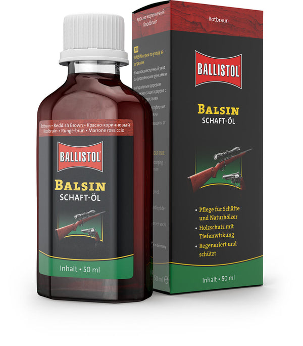 Ulei pentru lemn Ballistol maro roșcat Balsin 50 ml
