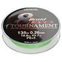 XX FIR DAIWA TOURNAMENT X8 EVO CHART 026MM/19,8KG/135M