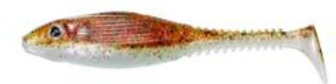 SOFT BAIT GUNKI GRUBBY SHAD 6 BRN SUG.GR.&RED FL