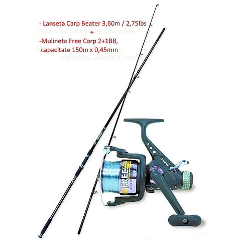 XX COMBO LINEA. LANS.CARP BEATER 3,60M/3LBS+MUL.FREE CARP