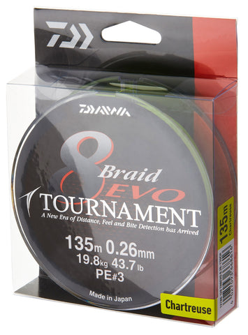 XX FIR DAIWA TOURNAMENT X8 EVO CHART 012MM/8,6KG/135M