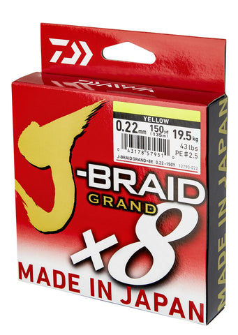 XX FIR DAIWA J-BRAID GRAND X8 YELLOW 020MM/16KG/135M