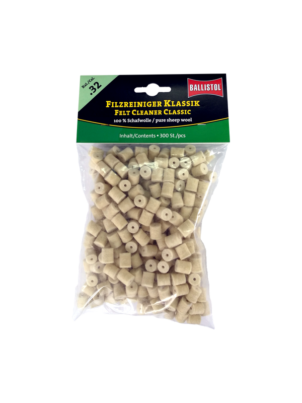 Pelete din lână pentru curățat țeava Ballistol, cal. 8x57/8x64/8x68, 300 buc.