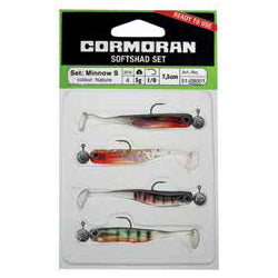 XX SET SHAD CORM.MINNOW S NATURE 7,5CM/5G/JIG1/0/4BUC/PL